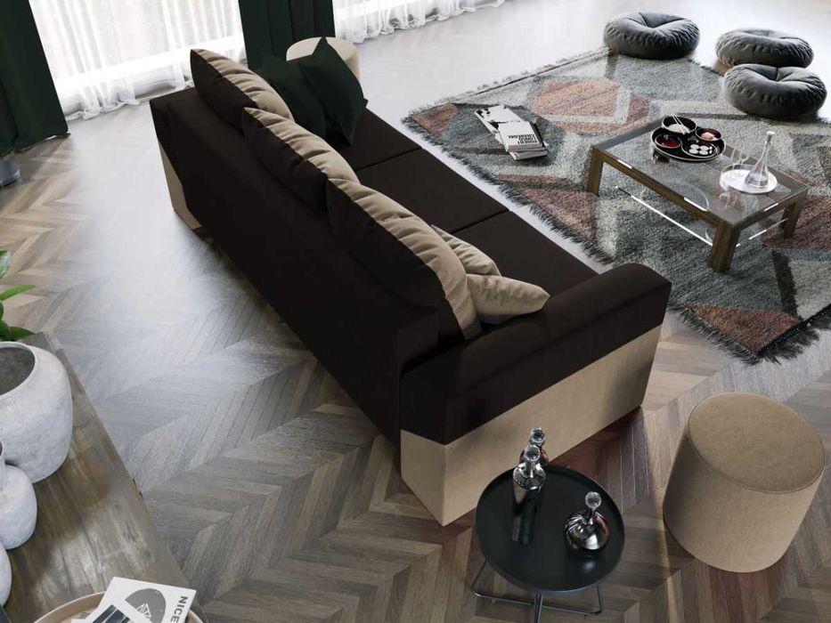 Canapea Extensibila Cali crem / maro - Transport Gratuit in 4-10 zile