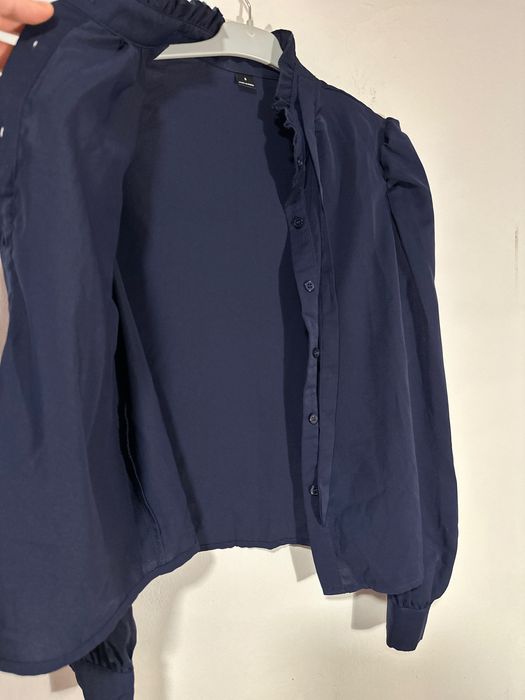 Cămașa elegantă, de birou, cu funda, bleumarin, S(36)