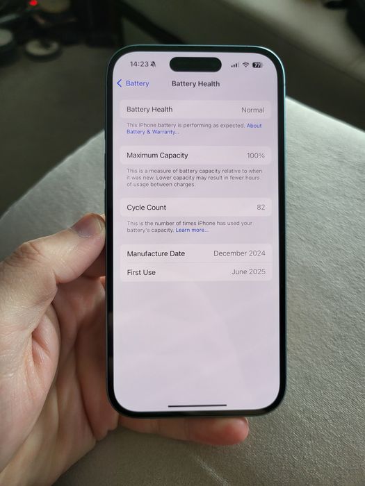 Iphone 16 128gb Teal, като нов, 100% батерия