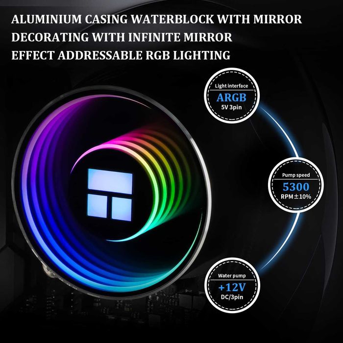 Cooler CPU Lichid AIO Thermalrlght Frozen Notte 240 Alb/Negru ARGB V2 Răcire Apă,Ventilatoare Duble PWM,Intel LGA 1700/1150/1151/1200/2011,AMD/AM4 AM5