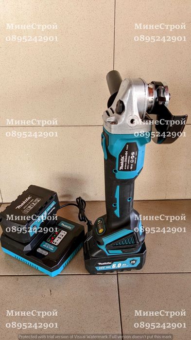Акумулаторен ъглошлайф MAKITA 24V с 2 батерии 6.0Ah МАКИТА ФЛЕКС