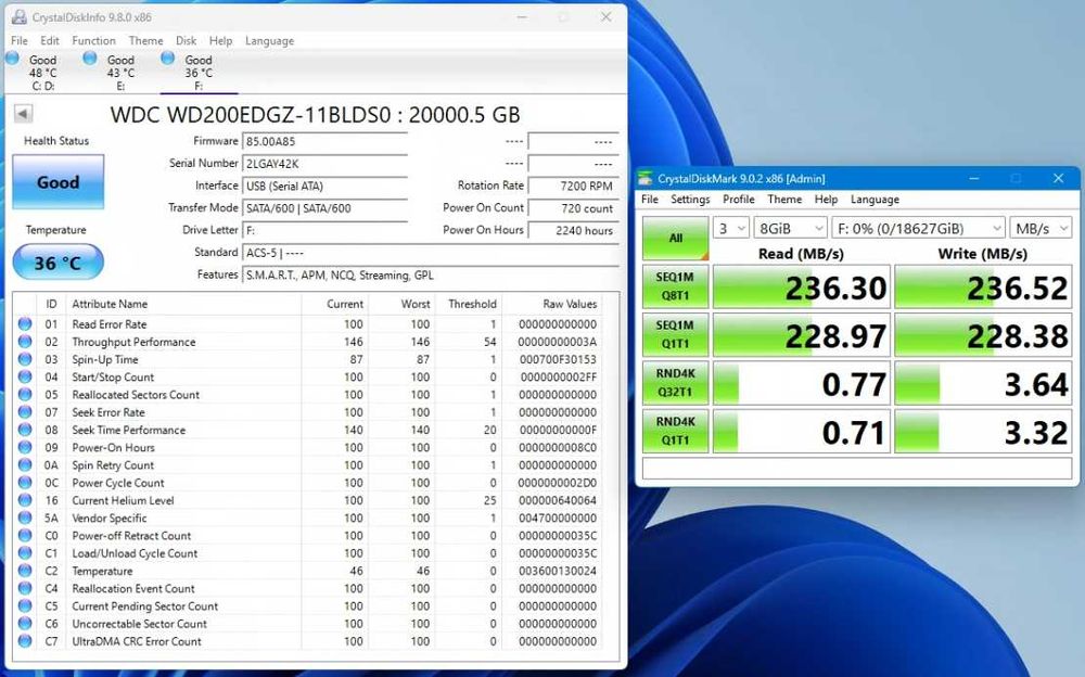 HDD Extern WD Elements 20TB, 3.5", USB 3.0 - Sănătate 100%, Pachet Complet