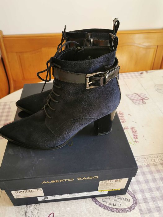 Нови сини боти, естествен велур НАМАЛЯВАМ - при интерес