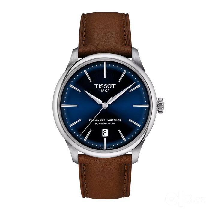 Tissot Chemin des Tourelles 39mm Blue Dial Leather Strap