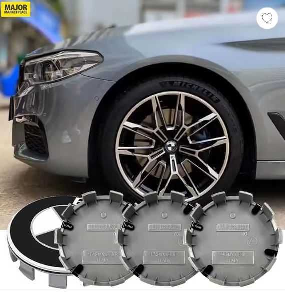 Import Amazon ! Set 12 Capace BMW roata diametru 68mm - model negru!