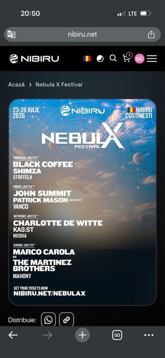 BILET NIBIRU NEBULA X: General Access 4 Days Pass
