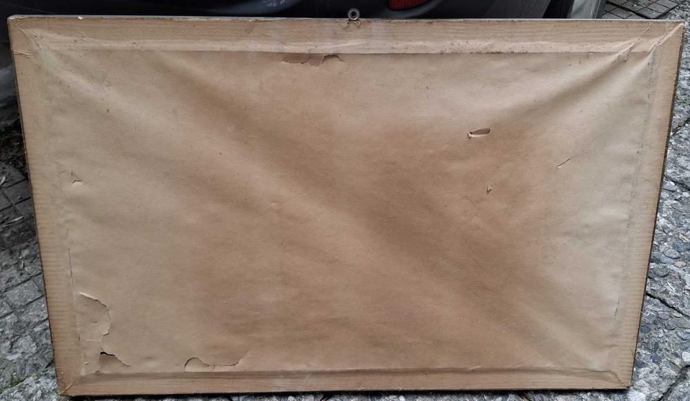 Стара картина с рамка, изтъкана от конци (гоблен)