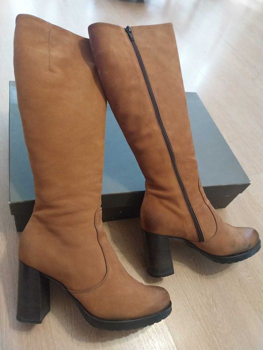 cizme piele, toc 9cm - nr 41, 90lei