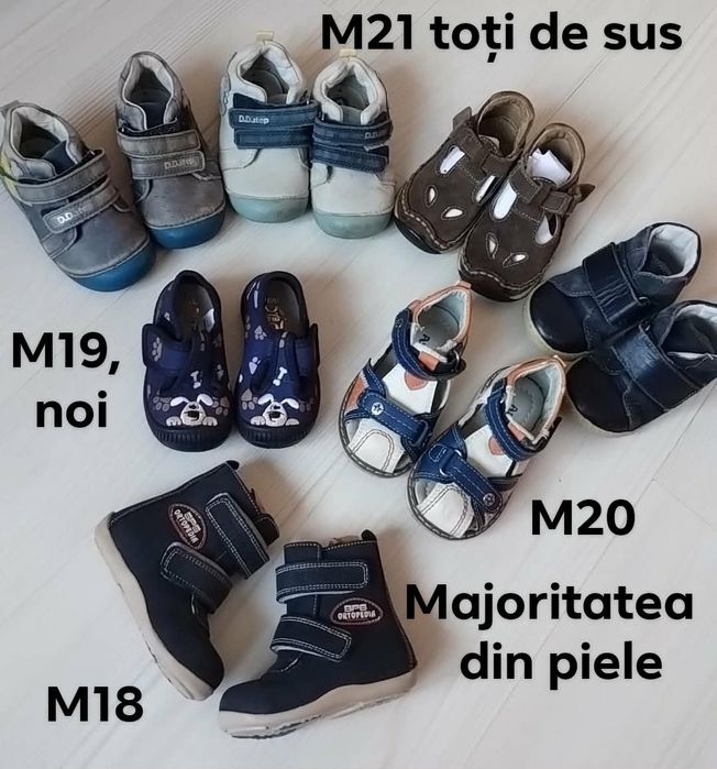 Lot încălțăminte băiețel m18-21 (7 perechi, majoritatea din piele)