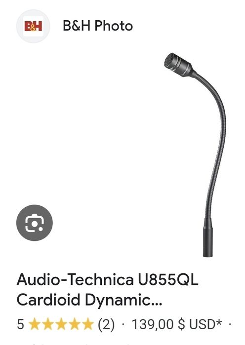 Microfon Audio-Technica U855QL ca noi