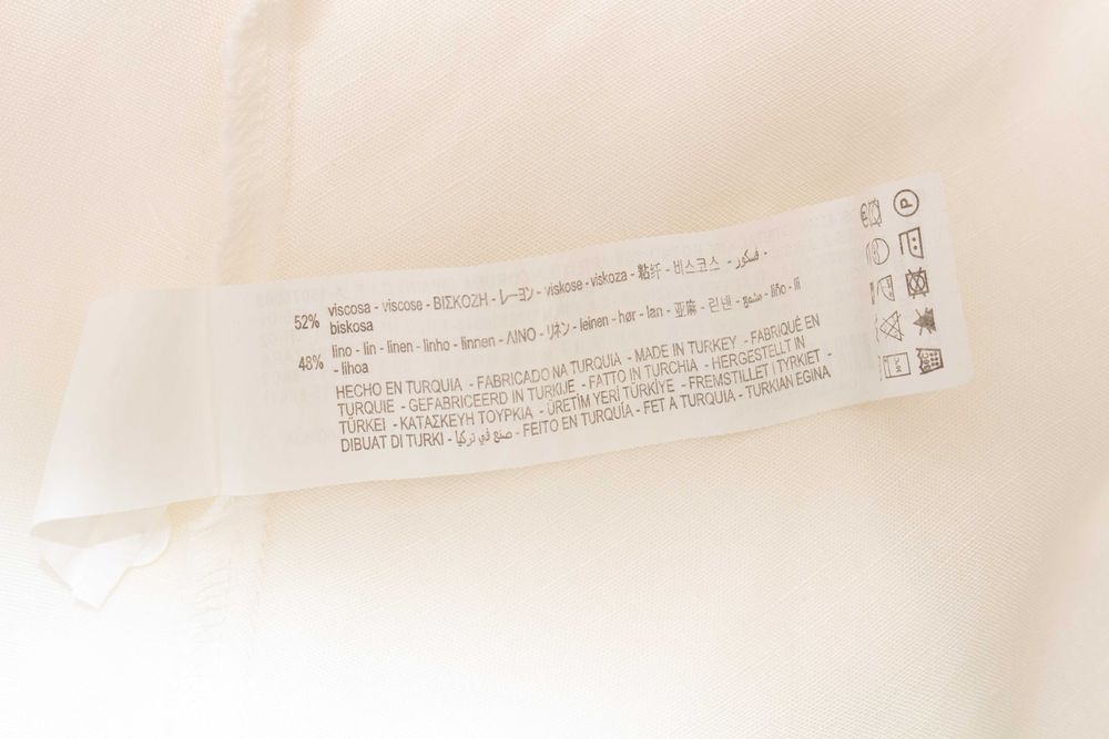 Zara дамска блуза бяла прегърни ме с вискоза и лен XS