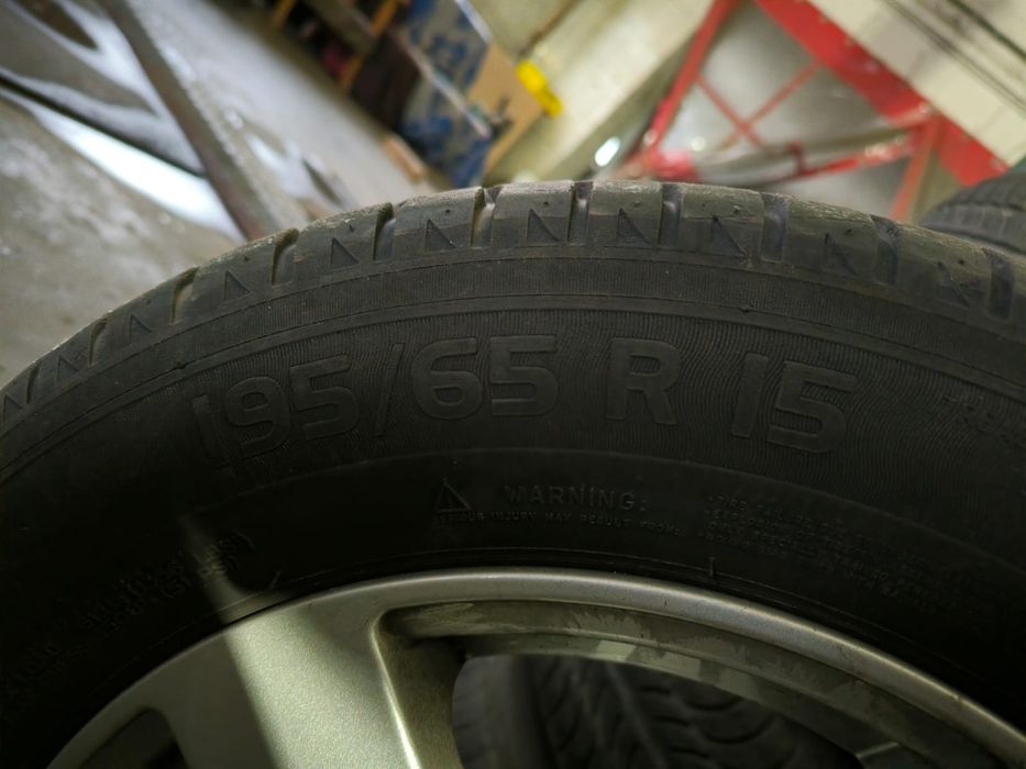 Set 4 jante aliaj R15, 5×112, echipate cu anvelope de vară 195/65/15