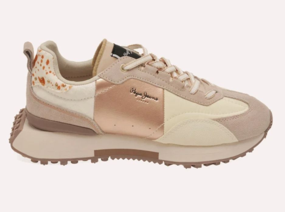 Sneakers dama Pepe Jeans London noi,culoare roz.