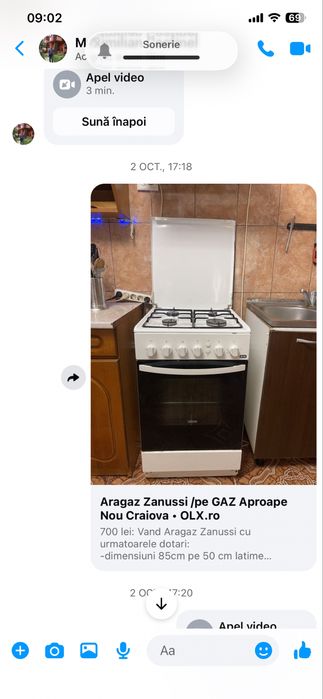 Aragaz Zanussi in stare foarte buna