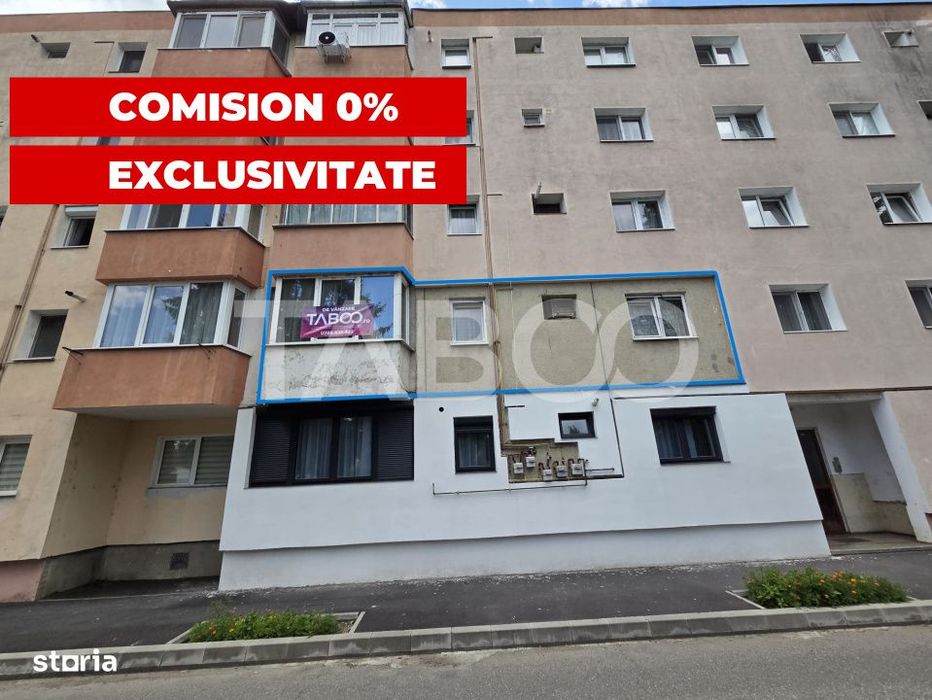 Apartament decomandat 2 camere 50 mp utili etaj 1 Bulevardul Unirii