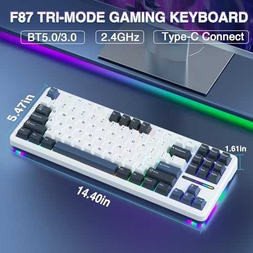 Механична клавиатура AULA F87 безжична 75 RGB