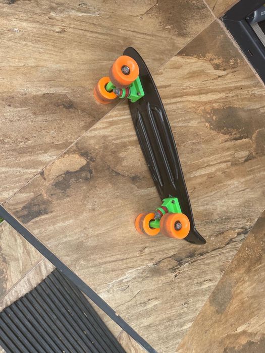 Penny Board No Fear – Skateboard copii / cruiser compact, roți portocalii