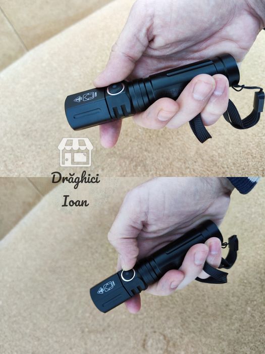 Lanterna mini - led PM10 LASER, din aliaj si cu acumulator 18650