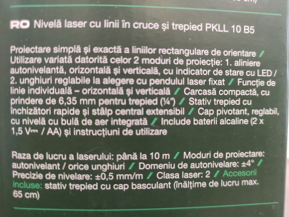 Nivela laser cu trepied Parkside cu linii in cruce