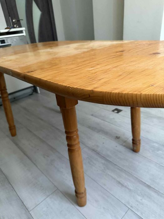 Трапезна кухненска разтегателна маса елипса чам 120/80