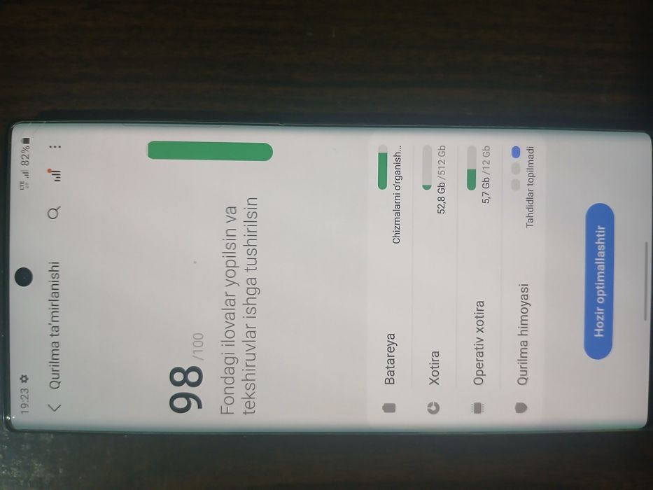 Samsung Galaxi Not 10 plus 512/12