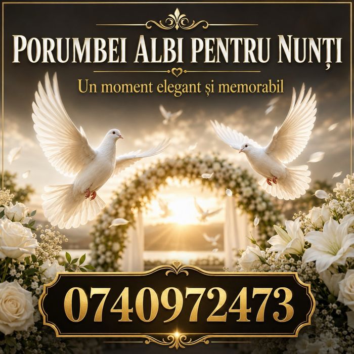 Porumbei albi pentru nunți