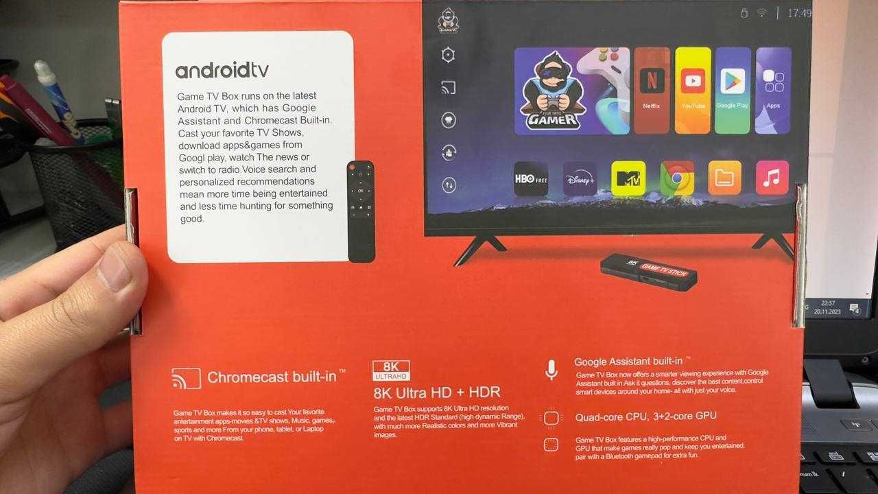 ДОСТАВКА БЕСПЛАТНО! Игровая приставка со Смарт ТВ Game Box Android TV: 540  000 сум - Аксессуары для ТВ/Видеотехники Ташкент на Olx