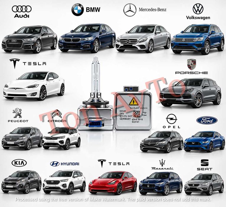 Ксенонова крушка D8S 25W 6000К Xenon HID Подсилени +200% Комплект Audi BMW Mercedes VW Tesla Porsche