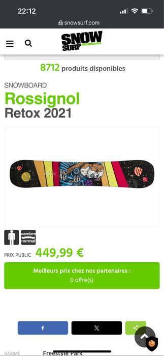 Placa snowboard rossignol retox 150