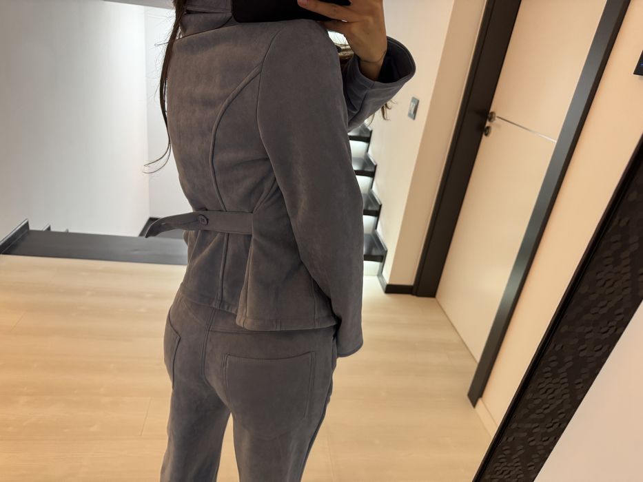 Set 2 piese albastru imitatie piele