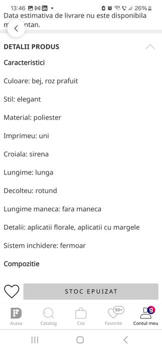 Acob à porter - Rochie maxi cu croiala sirena si aplicatii florale Bej