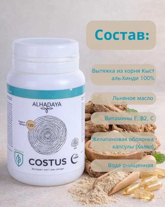 Костус Costus ALHADAYA, в капсулах, для здоровья ЖКТ, 120 штук