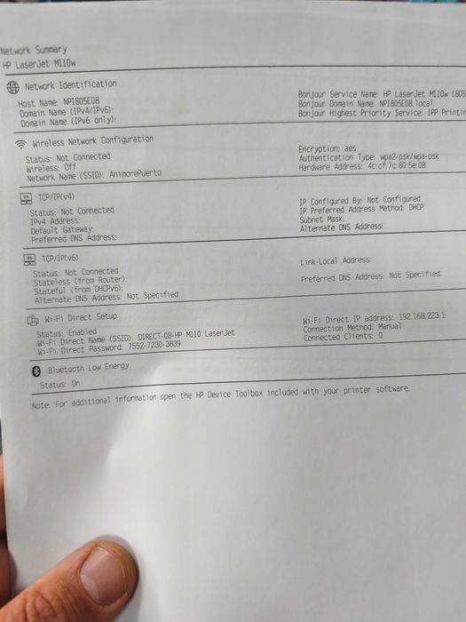 Чисто нов на 70 страници черно-бял лазерен принтер HP LaserJet M110w + нова касета