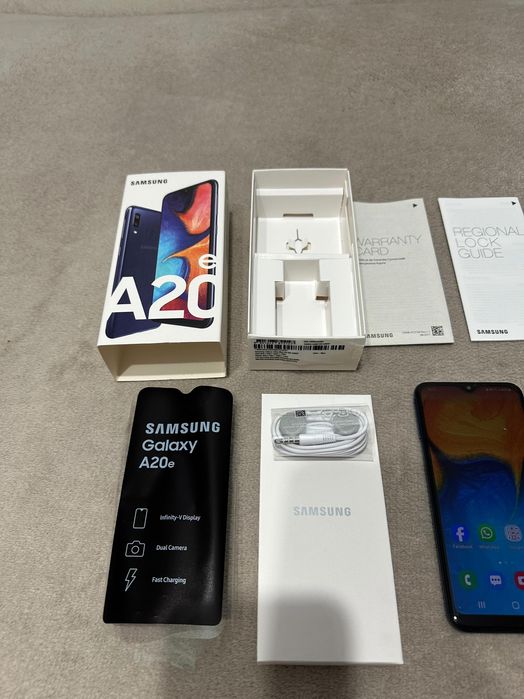 Telefon Samsung A20e 2020,albastru,32 GB, perfect funcțional+accesorii