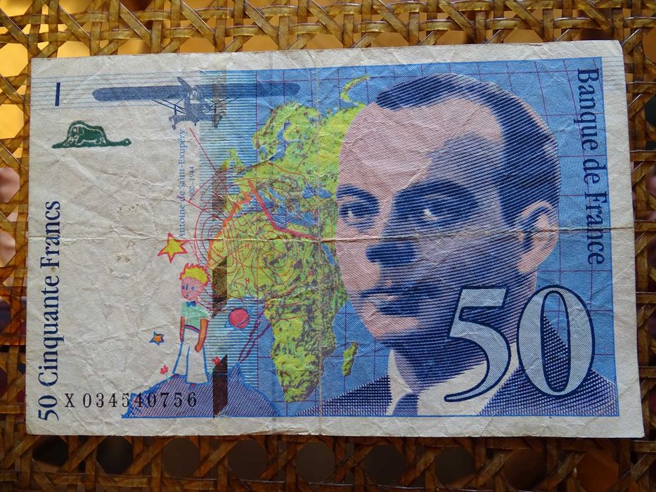 Франция > 50 франка 1997 год. > '' Антоан Екзюпери и Малкият принц  ''