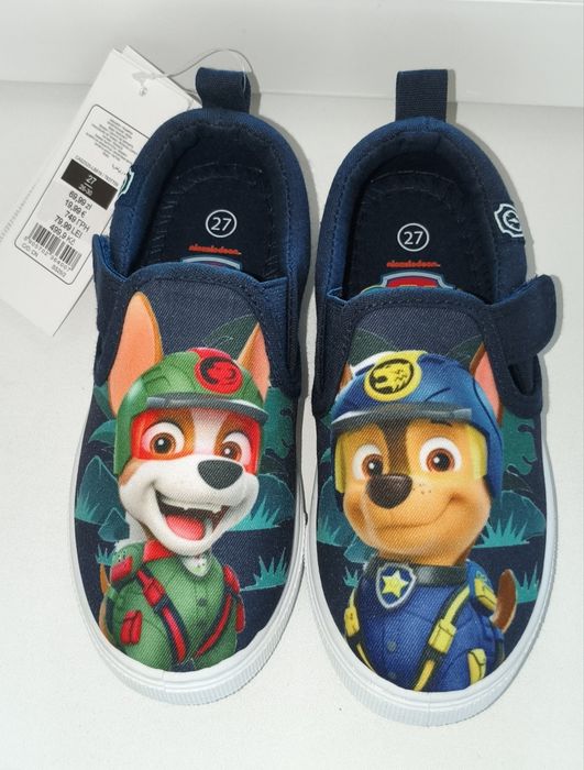 Teniși tip slip on pentru băieți, imprimeu Paw Patrol, mărimea 27