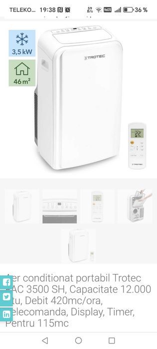 Vand clima mobila Trotec Pac 3500 12000 Btu/h