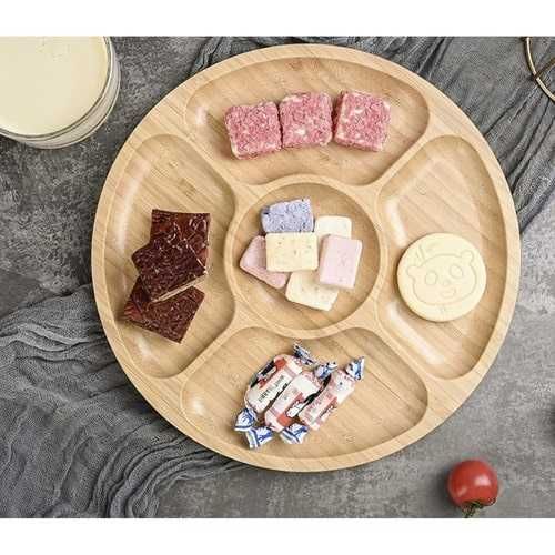 Въртяща се бамбукова дъска за сирена и мезета