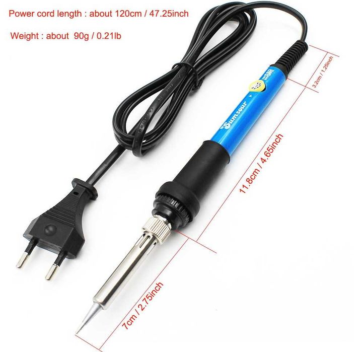 Ciocan de lipit 60W cu temperatura reglabila + 10 varfuri de rezerva