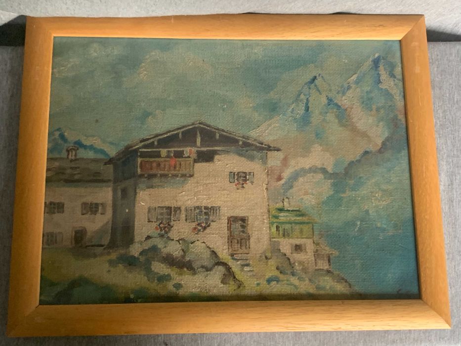 стара картина  планински пейзаж