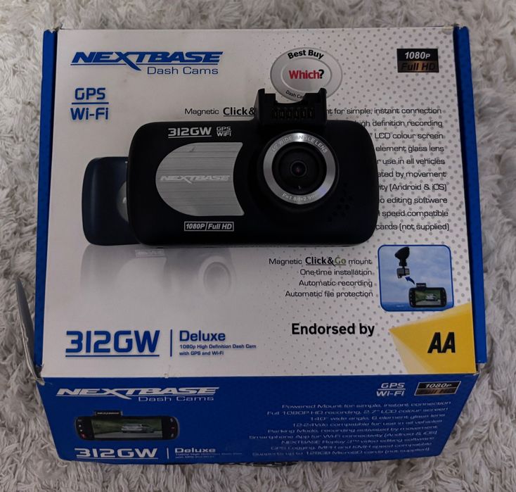 Dashcam Nextbase 312GW Deluxe Full HD, Wi-Fi, GPS + Hardwire kit + 64GB