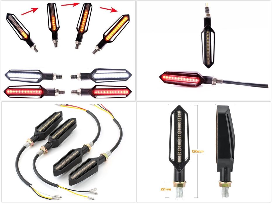 4x Semnalizări moto motocicleta scuter ATV led cursive stop