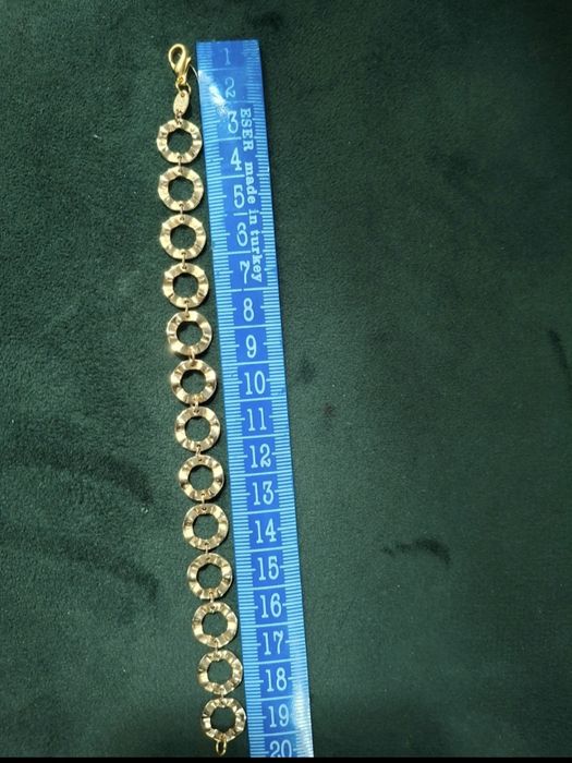 Brățară  18K Gold Filled – model cercuri texturate , 19.5 cm