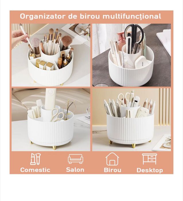 Organizator pentru cosmetice, Cutie depozitare cosmetice rotativa