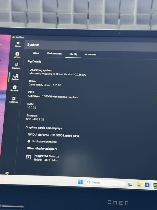 HP OMEN 15 Gaming | Ryzen 5 5600H | RTX 3060 6GB | 16GB RAM | SSD 512GB