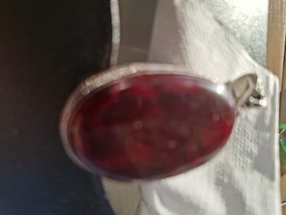 Pandant labradorit montat in argint filigran 5 cm