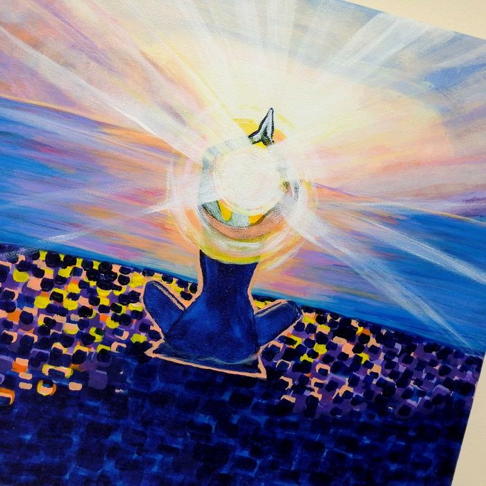 Картина "Съзнание, покой, любов" 30 х 40 акрил