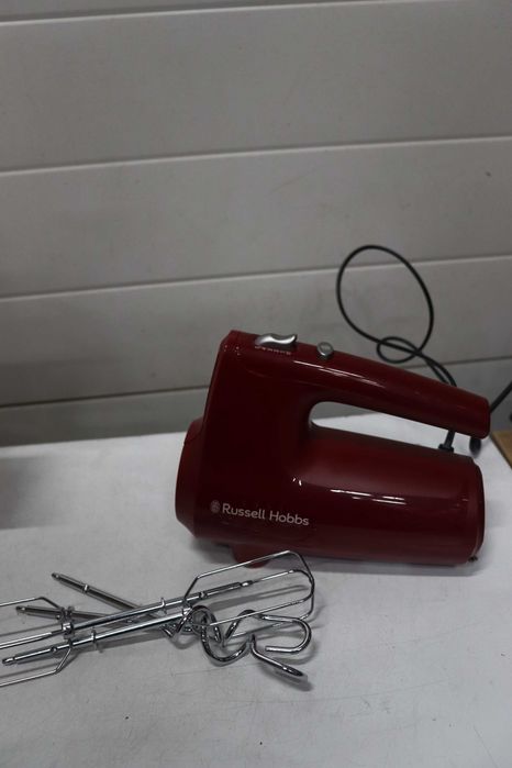 Russell Hobbs Електрически ръчен миксер [Ръчен миксер] Desire Red (5 скорости + импулсна функция, 2 хромирани бъркалки и куки за тесто, 350 W)