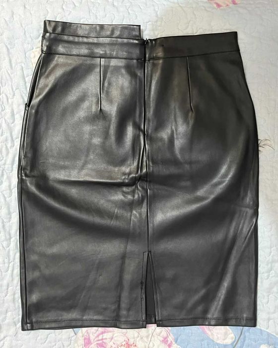 Black leather skirt