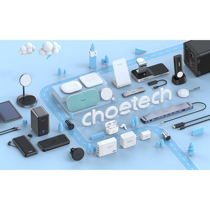 Choetech MagSafe индукционно зарядно + PD5005 adapter white